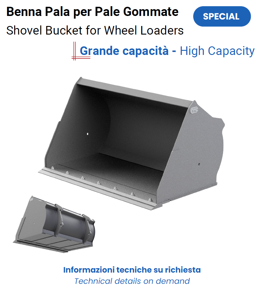 Benna Pala Grande Capacità per Pale Gommate Scheda